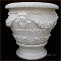 Sell good cylindrical hand carved dragons flowerpot